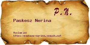Paskesz Nerina névjegykártya
